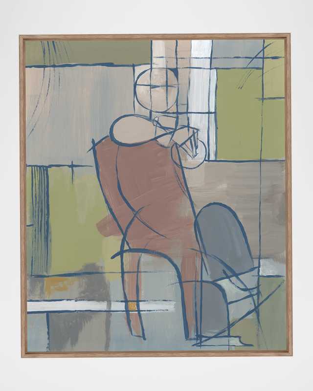 "Solitary Figure" Framed Giclee by Sam Nash, 31.25" x 37.25"